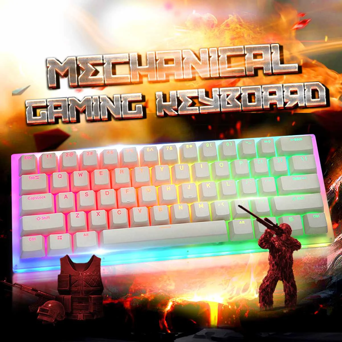 Gamakay K61 Mechanical Keyboard Hot Swappable 61 Keys Tyce-C Wired RGB Backlit Gateron Switch Crystalline Base Gaming Keyboard
Gamakay K61 Mechanical Keyboard Hot Swappable 61 Keys Tyce-C Wired RGB Backlit Gateron Switch Crystalline Base Gaming Keyboard