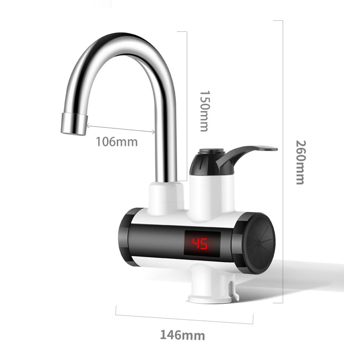 3000W Electric Kitchen Water Heater Tap Instant Hot Faucet Cold Heating Tankless Instantaneous
3000W Electric Kitchen Water Heater Tap Instant Hot Faucet Cold Heating Tankless Instantaneous