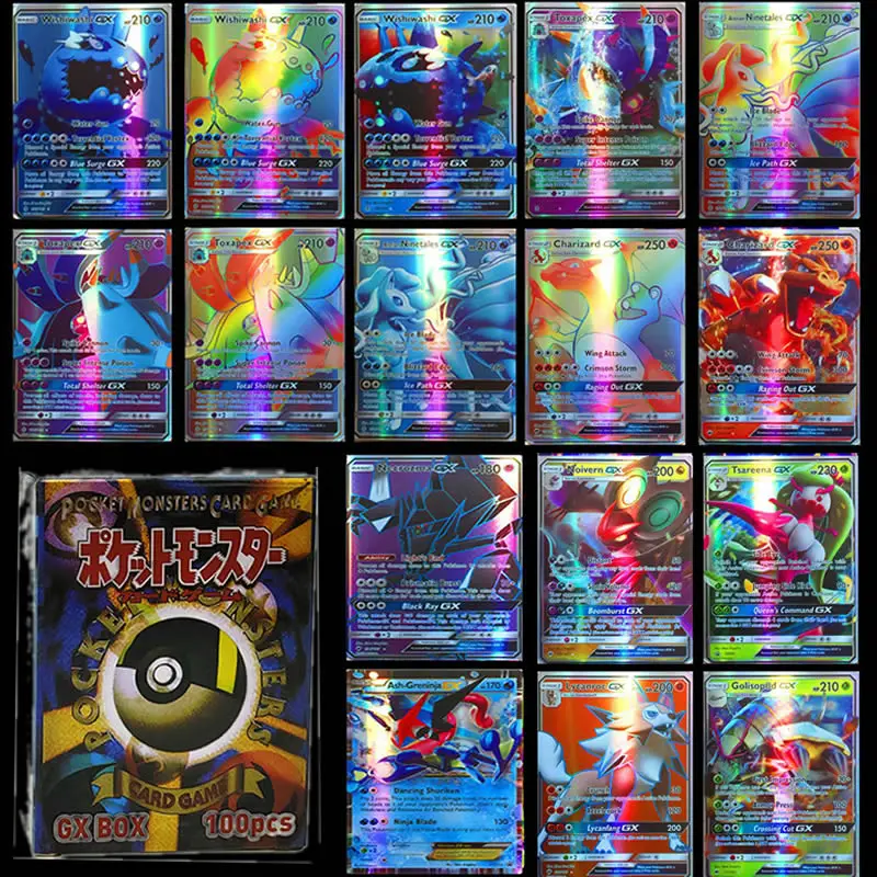 100pcs Pokemon MEGA GX Shining Cards Box TAKARA TOMY Playing Game Card Battle Trading Kaarten Carte Kids Children Toy Gift
100pcs Pokemon MEGA GX Shining Cards Box TAKARA TOMY Playing Game Card Battle Trading Kaarten Carte Kids Children Toy Gift
