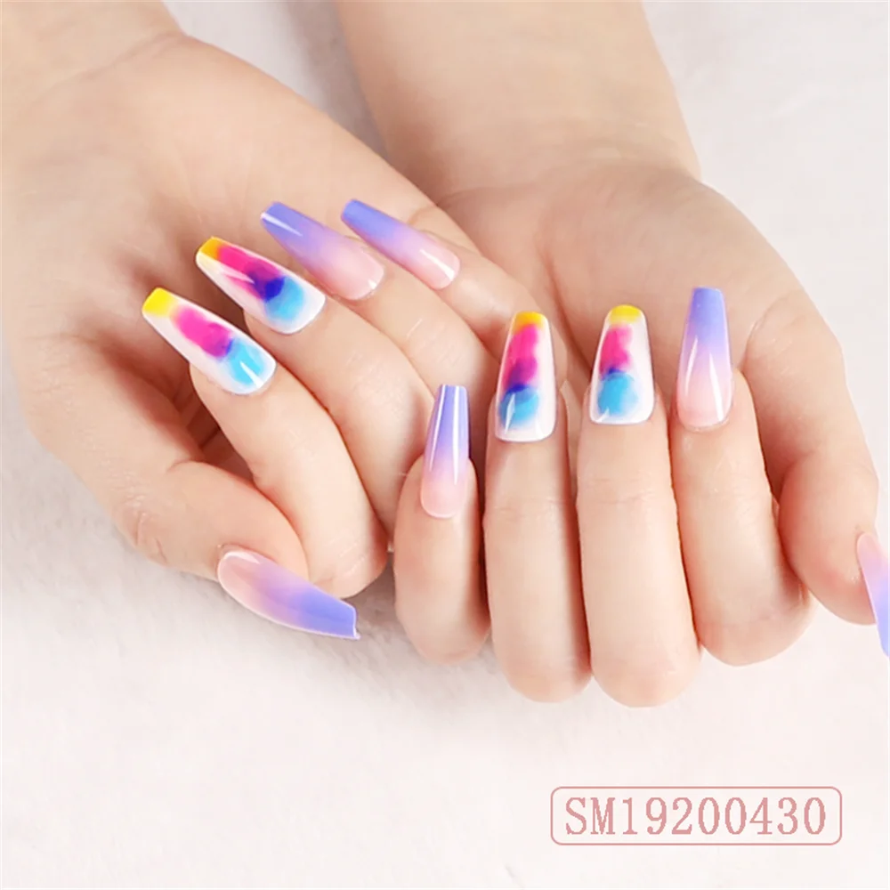 24pcs Fake Nails Long Natural Coffin Press on False Nails Rainbow Ballerina French Nail Art Tips Artificial Nail Extention
24pcs Fake Nails Long Natural Coffin Press on False Nails Rainbow Ballerina French Nail Art Tips Artificial Nail Extention