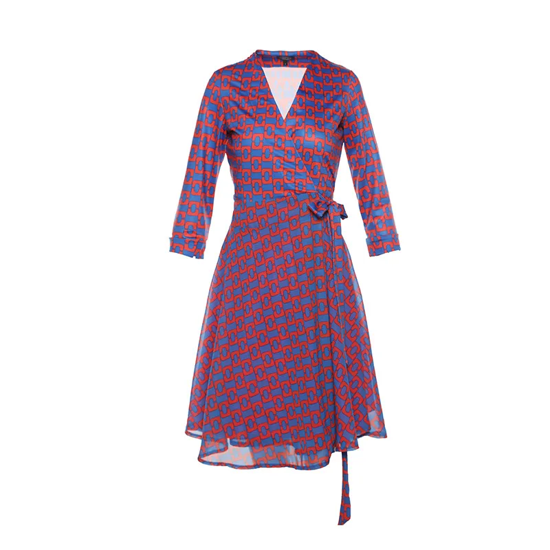 2020 Summer New Pink Chain Print Patchwork Chiffon Wrap Dress Slim One Piece Dress
2020 Summer New Pink Chain Print Patchwork Chiffon Wrap Dress Slim One Piece Dress