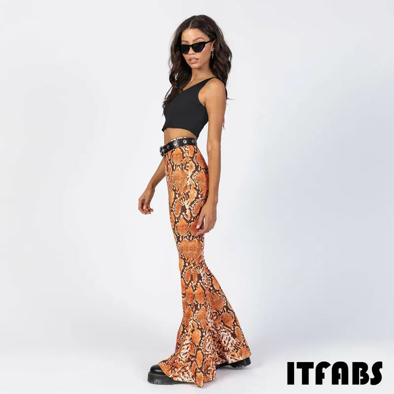 Goocheer Women's Sexy Flare Snakeskin Bell Bottom Stretch High Waist Pants Trousers Women Long Snake Pants
Goocheer Women's Sexy Flare Snakeskin Bell Bottom Stretch High Waist Pants Trousers Women Long Snake Pants