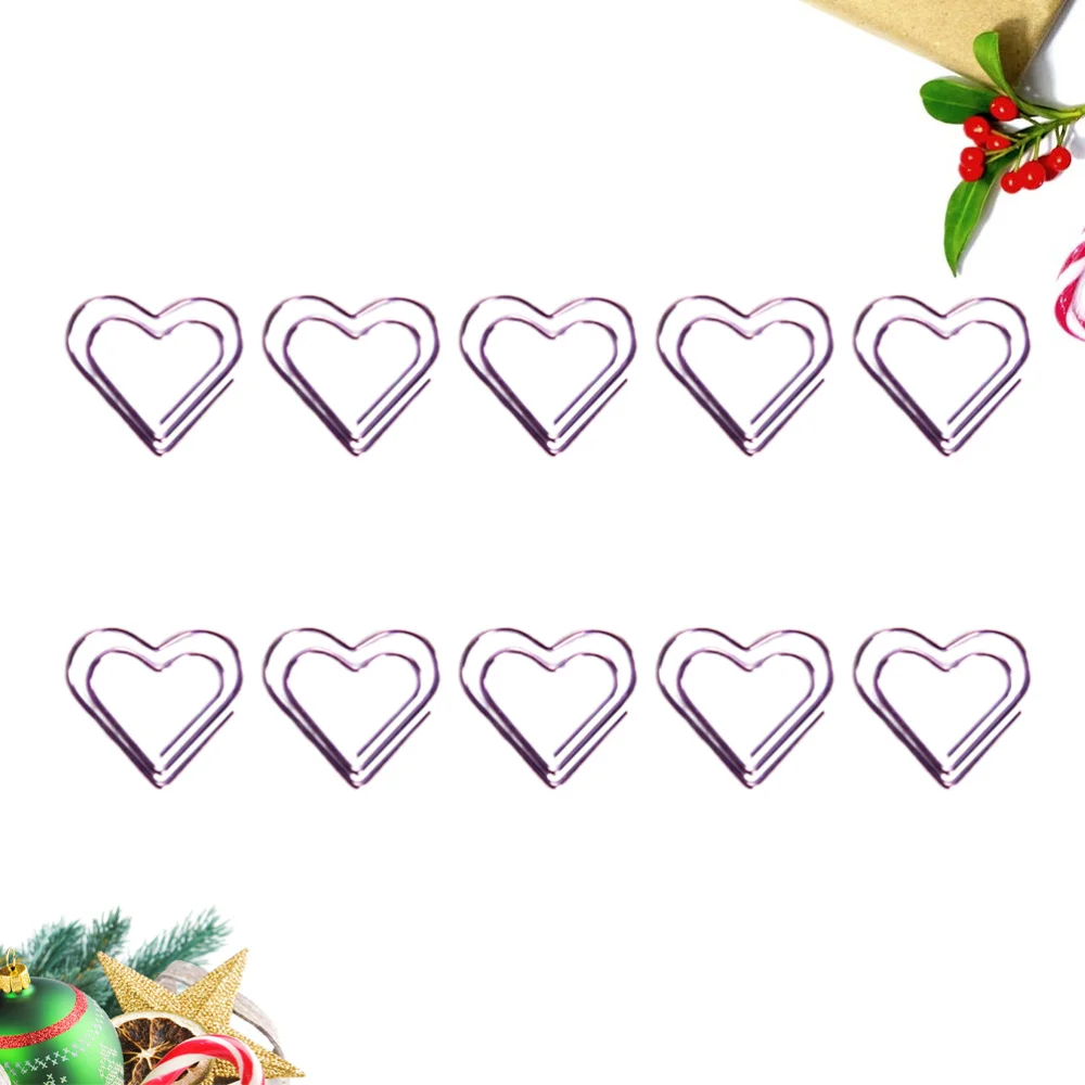 20PCS Creative Metal Paper Clip Heart Shape Paper Pin Simple Note Clips Portable Office Clamp (Purple)
20PCS Creative Metal Paper Clip Heart Shape Paper Pin Simple Note Clips Portable Office Clamp (Purple)