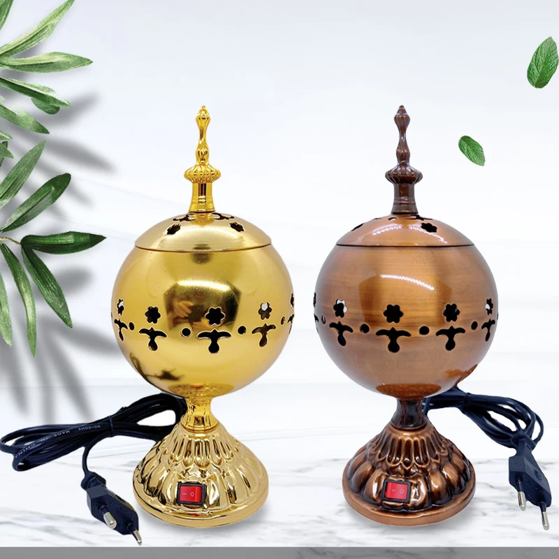European Retro Metal Antique Electric Censers Decorative Candlestick Arabic Candle Holder Zen Oil Burner Islamic Bakhoor Burner
European Retro Metal Antique Electric Censers Decorative Candlestick Arabic Candle Holder Zen Oil Burner Islamic Bakhoor Burner