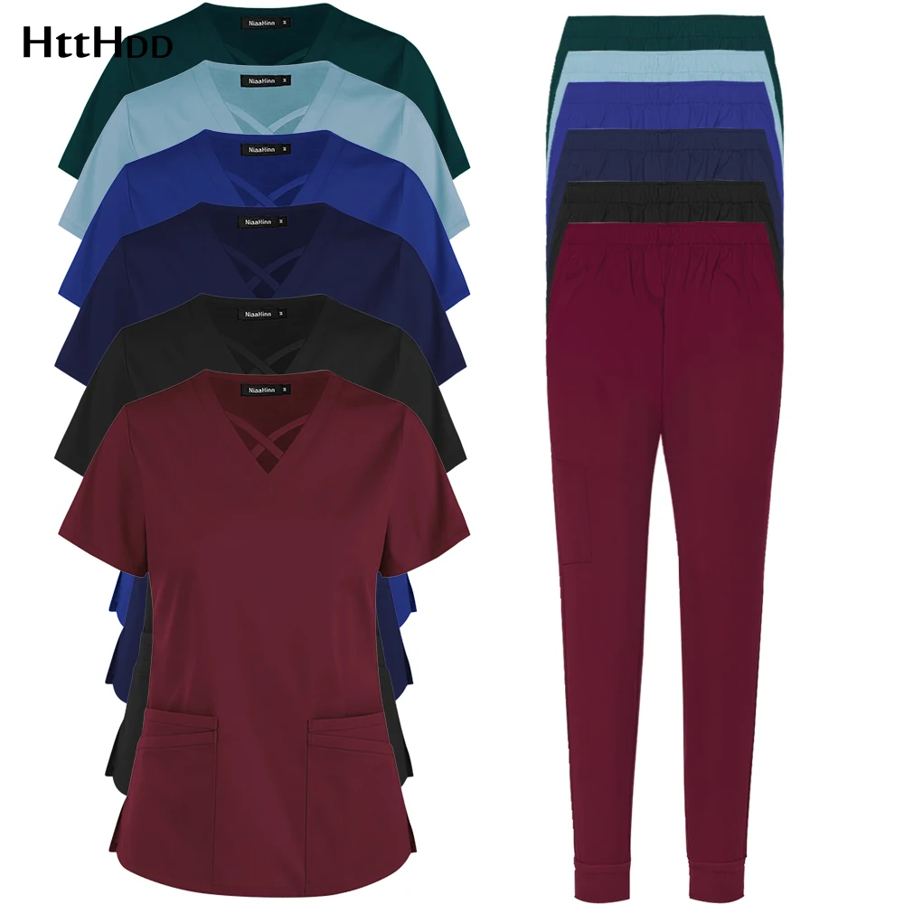 V-neck Wholesale Women's Fashion Scrub Suit Hospital Uniform Set Solid Color Unisex Surgical Gown Pocket Laboratory Clothing
V-neck Wholesale Women's Fashion Scrub Suit Hospital Uniform Set Solid Color Unisex Surgical Gown Pocket Laboratory Clothing