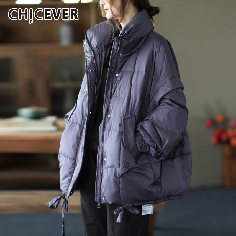 CHICEVER Korean Fashion Winter Coat For Women Stand Collar Long Sleeve Solid Minimalist Casual Jackets Female Clothing 2021 New
CHICEVER Korean Fashion Winter Coat For Women Stand Collar Long Sleeve Solid Minimalist Casual Jackets Female Clothing 2021 New