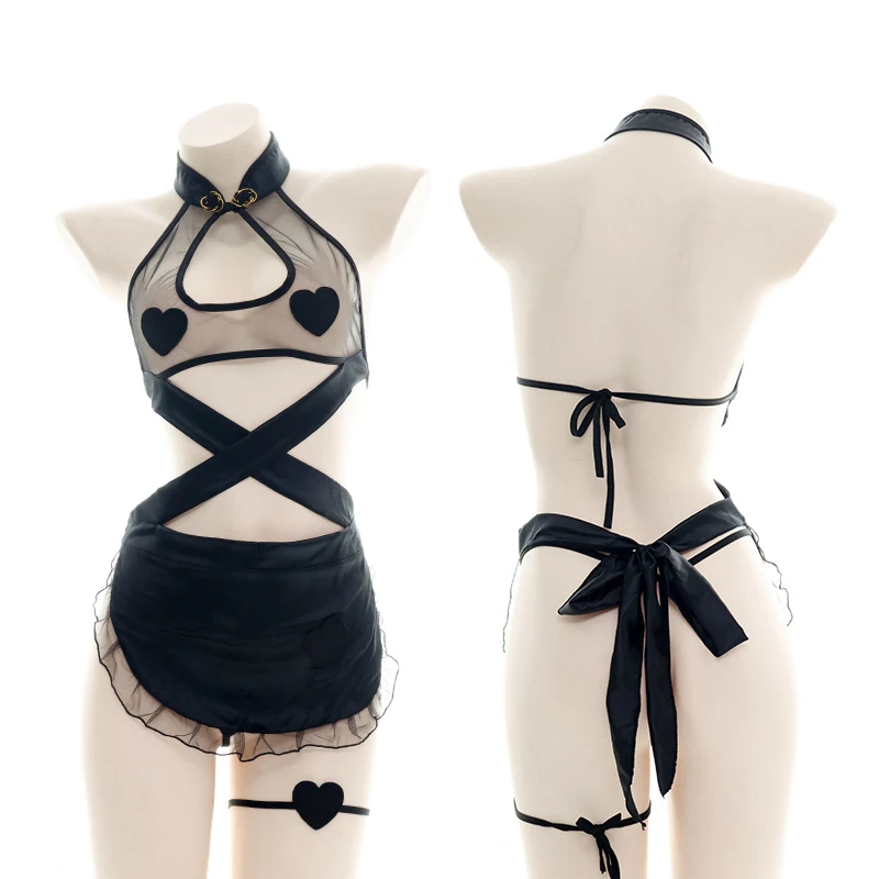 Japanese Translucent Cheongsam Apron Loving Lace Pajamas Sexy Cosplay Black Backless Jumpsuit Nightdress Sweet Maid Sleepwear
Japanese Translucent Cheongsam Apron Loving Lace Pajamas Sexy Cosplay Black Backless Jumpsuit Nightdress Sweet Maid Sleepwear