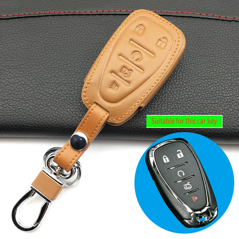 5 Buttons Smart Top Layer Leather Car Key Cover Shell Case FOB Protector For Chevrolet 2016 2017 Camaro For Cruze Malibu Volt 
5 Buttons Smart Top Layer Leather Car Key Cover Shell Case FOB Protector For Chevrolet 2016 2017 Camaro For Cruze Malibu Volt