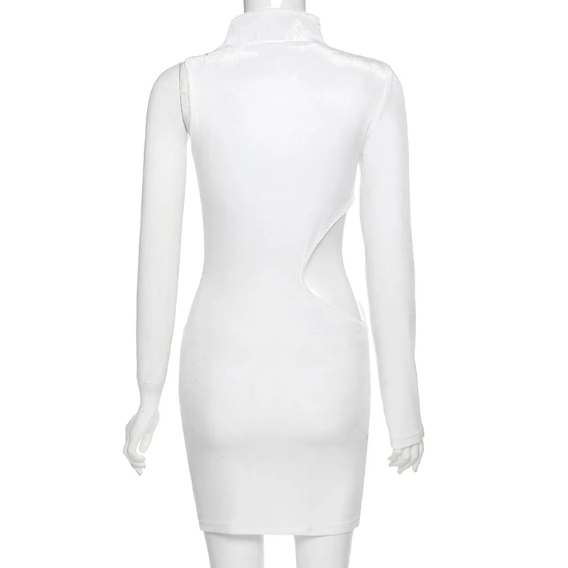 2021 spring new European and American style women's pure color sexy hollow fashion one-sleeve stand-up collar dress
2021 spring new European and American style women's pure color sexy hollow fashion one-sleeve stand-up collar dress