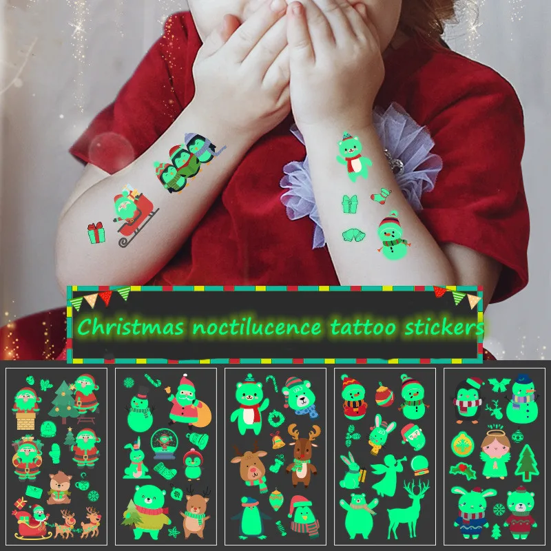 10PC Luminous Tattoo Sticker Children Arm Face Glowing Tattoo Child Body Art Tattoo Santa Claus Tree Snowman Elk Tattoo Cartoon
10PC Luminous Tattoo Sticker Children Arm Face Glowing Tattoo Child Body Art Tattoo Santa Claus Tree Snowman Elk Tattoo Cartoon