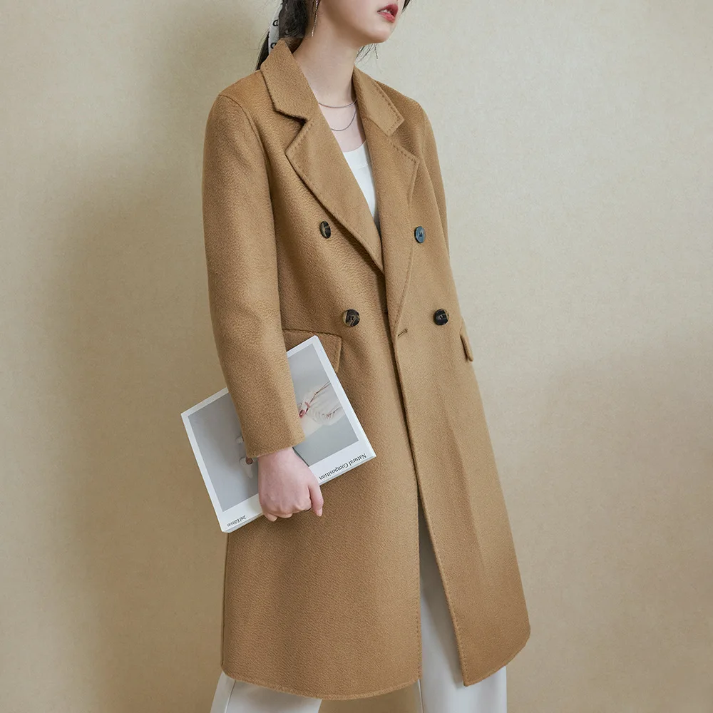 Water ripples double-sided Cashmere coat loose long in 2021 the new straight wool woolen cloth coat 
Water ripples double-sided Cashmere coat loose long in 2021 the new straight wool woolen cloth coat