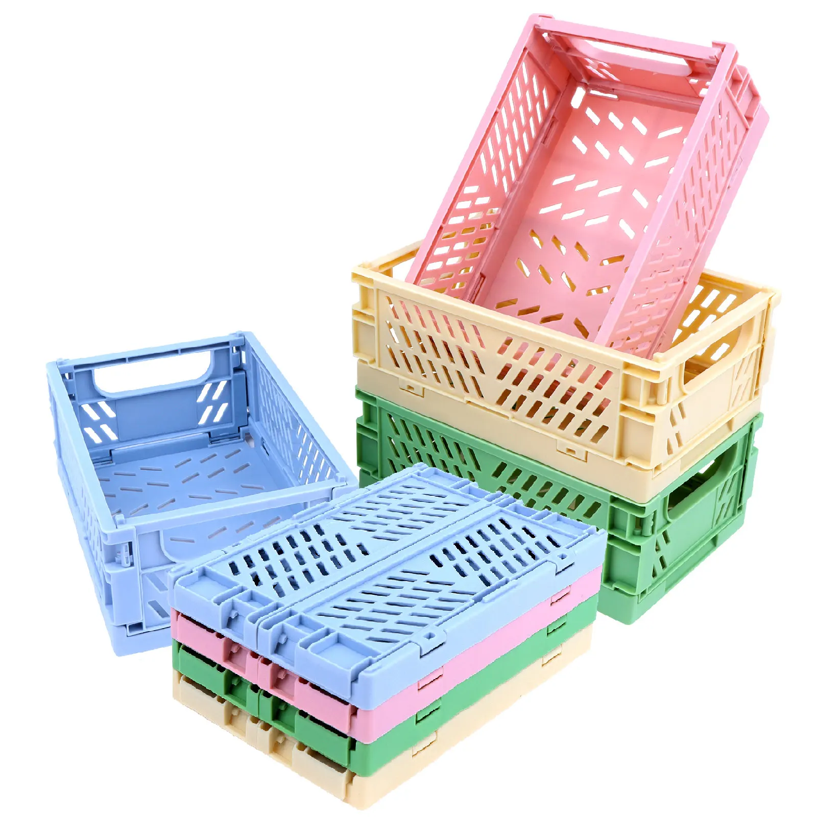 New High Capacity Foldable Plastic Storage Basket Desktop Organizer Journal Tape Sundries Storage Box For Stationery School
New High Capacity Foldable Plastic Storage Basket Desktop Organizer Journal Tape Sundries Storage Box For Stationery School