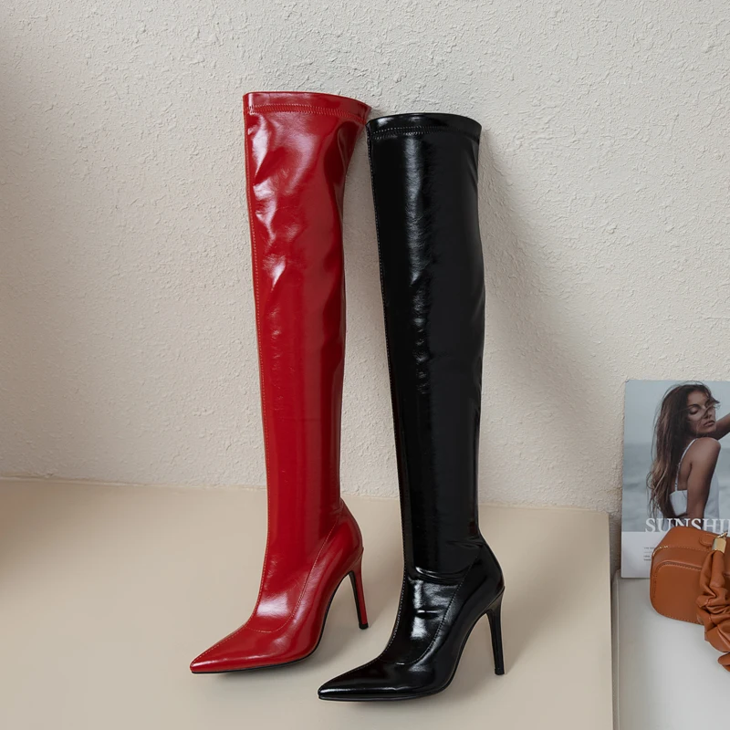 MStacchi Women Over The Knee Boots Patent Leather Pointed Toe Zipper Side Party Shoes Sexy High Botas Women's High Heel Shoes
MStacchi Women Over The Knee Boots Patent Leather Pointed Toe Zipper Side Party Shoes Sexy High Botas Women's High Heel Shoes