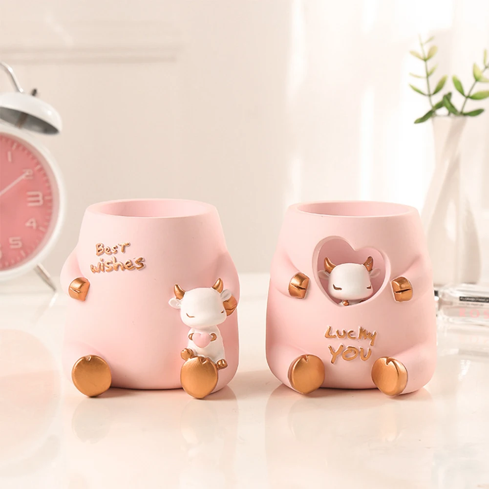 Resin Pen Holder Pink Ox Chinese New Year Decoration Year of Ox Office Desk Organizer Gift for Kids Home Office Storage
Resin Pen Holder Pink Ox Chinese New Year Decoration Year of Ox Office Desk Organizer Gift for Kids Home Office Storage