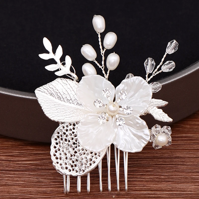 Silver Color Pearl Flower Leaf Bride Hair Comb Head Ornaments Handmade Hair Clips Bridal Tiara Wedding Hair Accessories
Silver Color Pearl Flower Leaf Bride Hair Comb Head Ornaments Handmade Hair Clips Bridal Tiara Wedding Hair Accessories