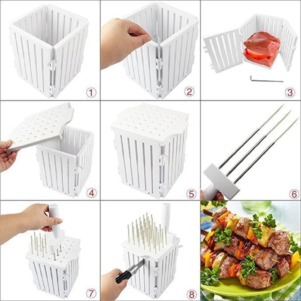 36 Holes Meat Skewer Kebab Maker Box Machine Grill Barbecue Stringer Skewer Kitchen BBQ Tools Outdoor Camping BBQ Gadget
36 Holes Meat Skewer Kebab Maker Box Machine Grill Barbecue Stringer Skewer Kitchen BBQ Tools Outdoor Camping BBQ Gadget