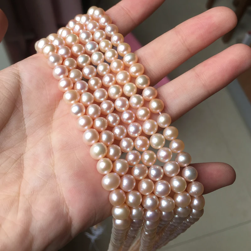 Pearl Necklace Round Shape with Size 6-6.5-mm Perfect Luster for Jewelry DIY Loose Pearl Strands
Pearl Necklace Round Shape with Size 6-6.5-mm Perfect Luster for Jewelry DIY Loose Pearl Strands