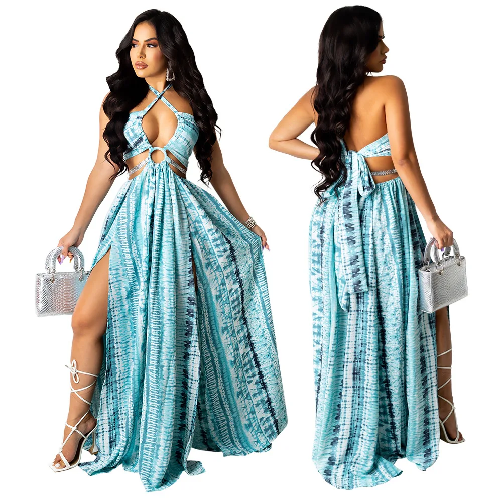 Party Dress Hanging Neck Printed Velvet Feeling Wrinkle Bandage Split Fork Temperament Sexy Dresses Women Wholesale Dropshipping
Party Dress Hanging Neck Printed Velvet Feeling Wrinkle Bandage Split Fork Temperament Sexy Dresses Women Wholesale Dropshipping