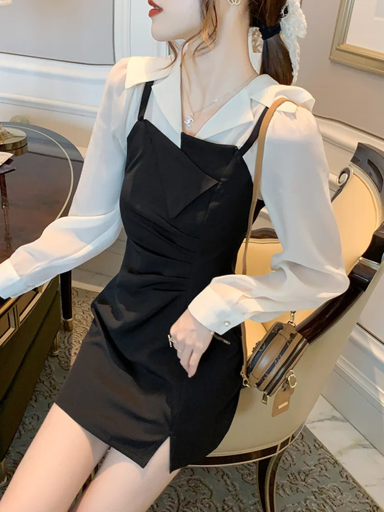 Spring 2021 New French Gentle Strap False Two-Piece Suit Bottoming Skirt Women's Waist Slimming Elegant Dress
Spring 2021 New French Gentle Strap False Two-Piece Suit Bottoming Skirt Women's Waist Slimming Elegant Dress
