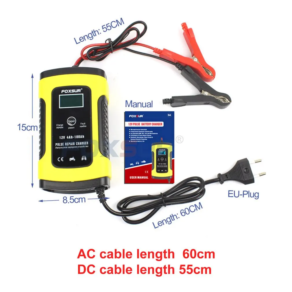 Full Automatic Car Battery Charger 110V to 220V To 12V 6A Intelligent Fast Power Charging Wet Dry Lead Acid Digital LCD Display 
Full Automatic Car Battery Charger 110V to 220V To 12V 6A Intelligent Fast Power Charging Wet Dry Lead Acid Digital LCD Display