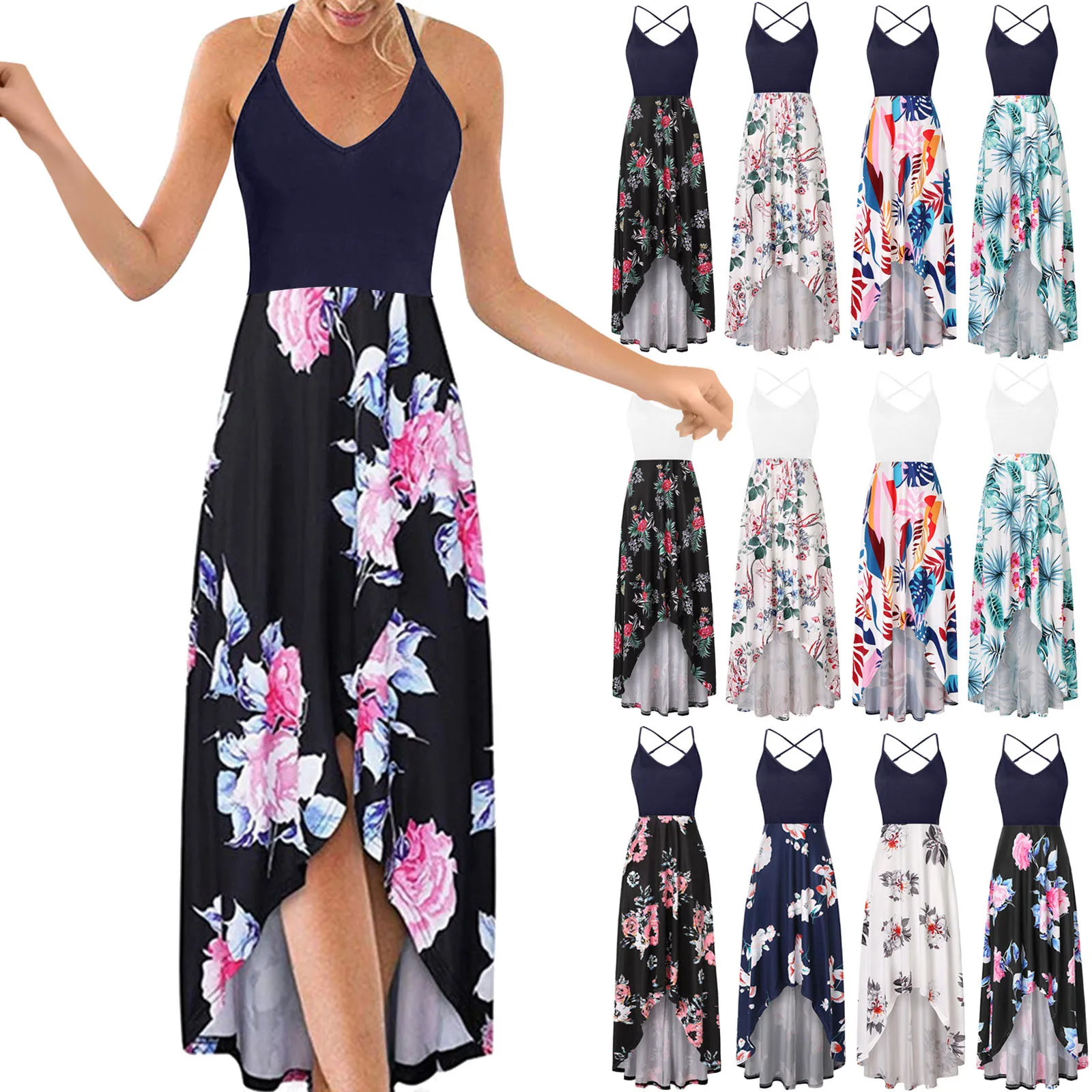 2022 Vogue Summer Dress Women Fashion Casual Floral Printed V-Neck Sleeveless Strap Open Back Sexy Boho Dress Ladies платье Robe
2022 Vogue Summer Dress Women Fashion Casual Floral Printed V-Neck Sleeveless Strap Open Back Sexy Boho Dress Ladies платье Robe