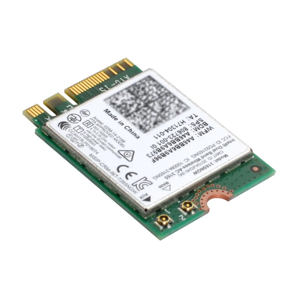 CY двухдиапазонный 2,4G 5 ГГц 433 Мбит/с 3165AC NGFF 802.11AC WiFi 3165NGW M.2 WLAN-карта + сетевой адаптер BT 4,0
CY двухдиапазонный 2,4G 5 ГГц 433 Мбит/с 3165AC NGFF 802.11AC WiFi 3165NGW M.2 WLAN-карта + сетевой адаптер BT 4,0