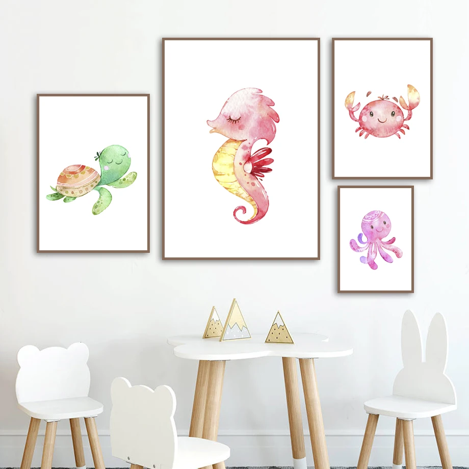 Marine Life Decoration Painting Sea Turtle Sea Horse Octopus Canvas Painting Children's Room Decoration Painting Cute Home Decor
Marine Life Decoration Painting Sea Turtle Sea Horse Octopus Canvas Painting Children's Room Decoration Painting Cute Home Decor