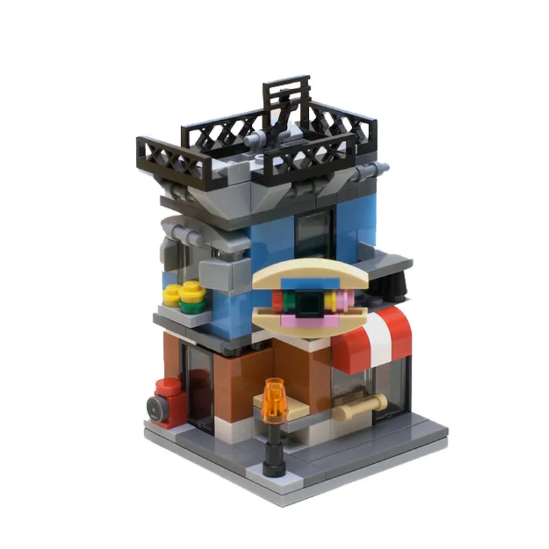 148 шт. строительные блоки MOC креативные мини-уличные уголки магазин-делец модель