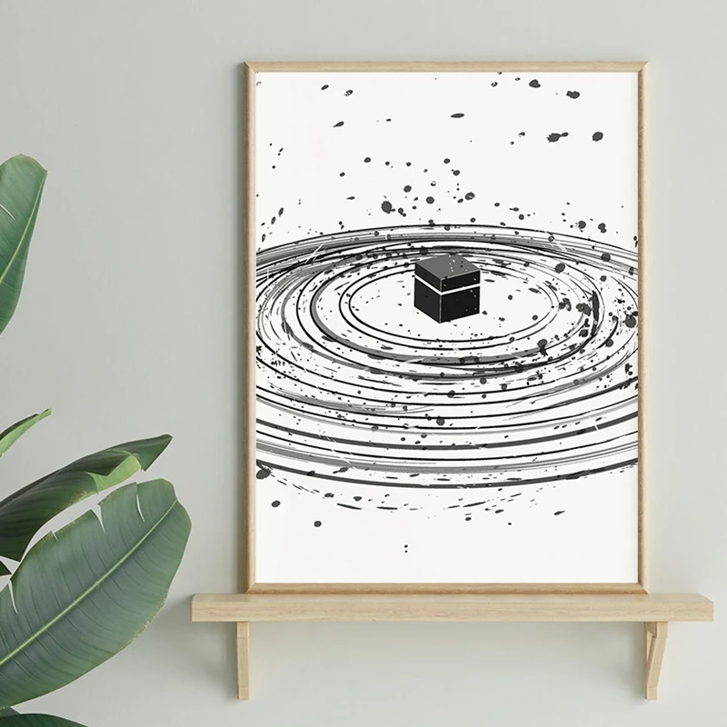 Kabah Illustration Abstract Print Islamic Wall Art Canvas Painting Muslim Poster Black White Traditional art Picture Home Decor
Kabah Illustration Abstract Print Islamic Wall Art Canvas Painting Muslim Poster Black White Traditional art Picture Home Decor