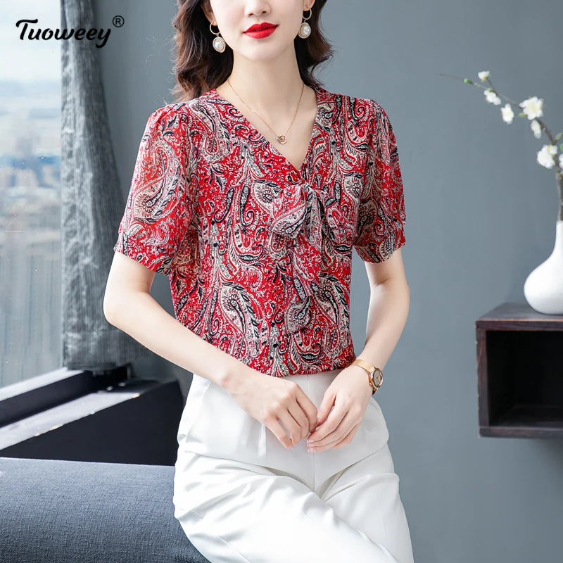 New 2021 Fashion Short Sleeve Women Tops Chiffon Shirt Women Blouse Sexy Strapless Bow V-neck Women's Clothing Blusas
New 2021 Fashion Short Sleeve Women Tops Chiffon Shirt Women Blouse Sexy Strapless Bow V-neck Women's Clothing Blusas