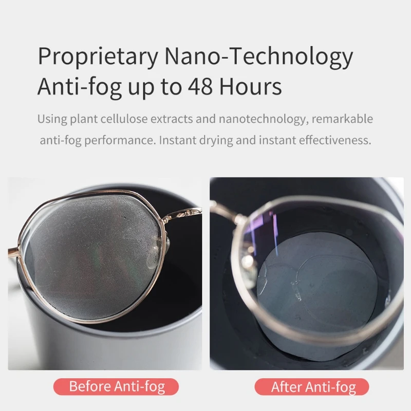 30Pcs Anti-Fog Wipes for Glasses Pre-moistened Antifog Lens Wipe Individually Wrapped Disposable Defogger Eyeglass Wipe