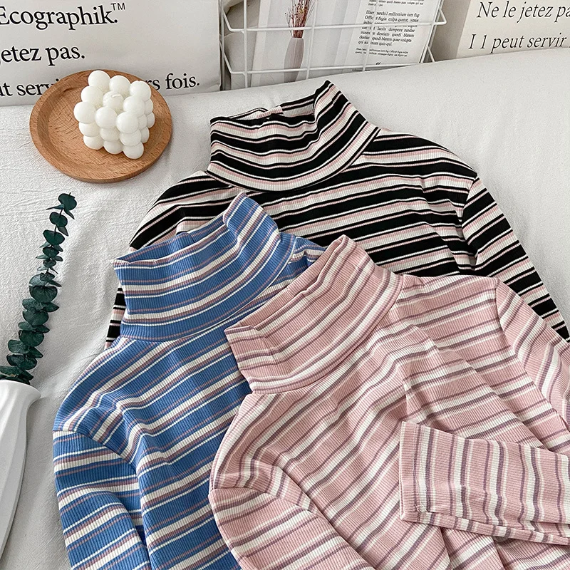 Early Autumn Mock-neck Stripes T-shirt Women's New Inner Wear Slim Fit Cotton Base Shirt Long-sleeved Shirt
Early Autumn Mock-neck Stripes T-shirt Women's New Inner Wear Slim Fit Cotton Base Shirt Long-sleeved Shirt