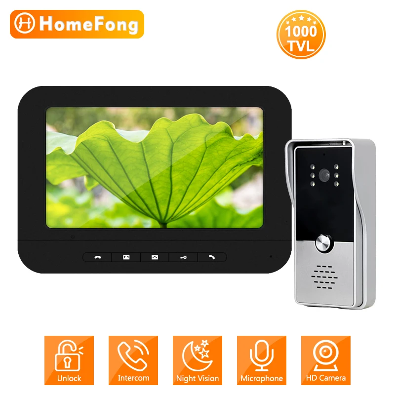 HomeFong Video Intercom for Home 1000 TVL Night Vision Doorbell Camera 7-Inch Screen Video Door Phone IP65 Rainproof Function
HomeFong Video Intercom for Home 1000 TVL Night Vision Doorbell Camera 7-Inch Screen Video Door Phone IP65 Rainproof Function