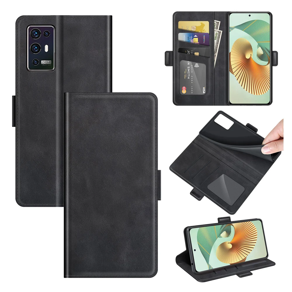 Чехол-бумажник для ZTE Axon 30 Pro кожаный флип-чехол винтажный магнит чехол телефона