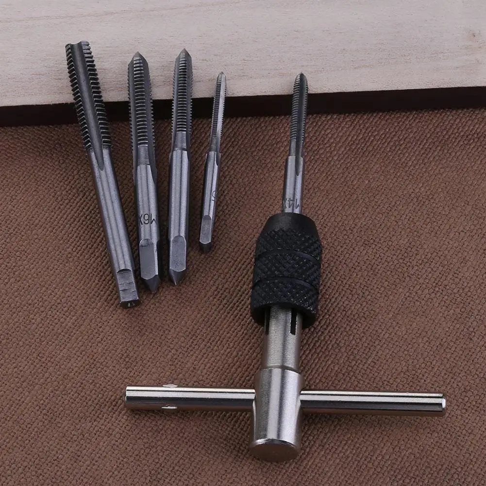 6pcs T-type Machine Screw Thread Tap Wrench M3/M4/M5/M6/M8 Tap Set DIY Tool Tapping Threading Screwdriver Tap Holder Hand Tool
6pcs T-type Machine Screw Thread Tap Wrench M3/M4/M5/M6/M8 Tap Set DIY Tool Tapping Threading Screwdriver Tap Holder Hand Tool