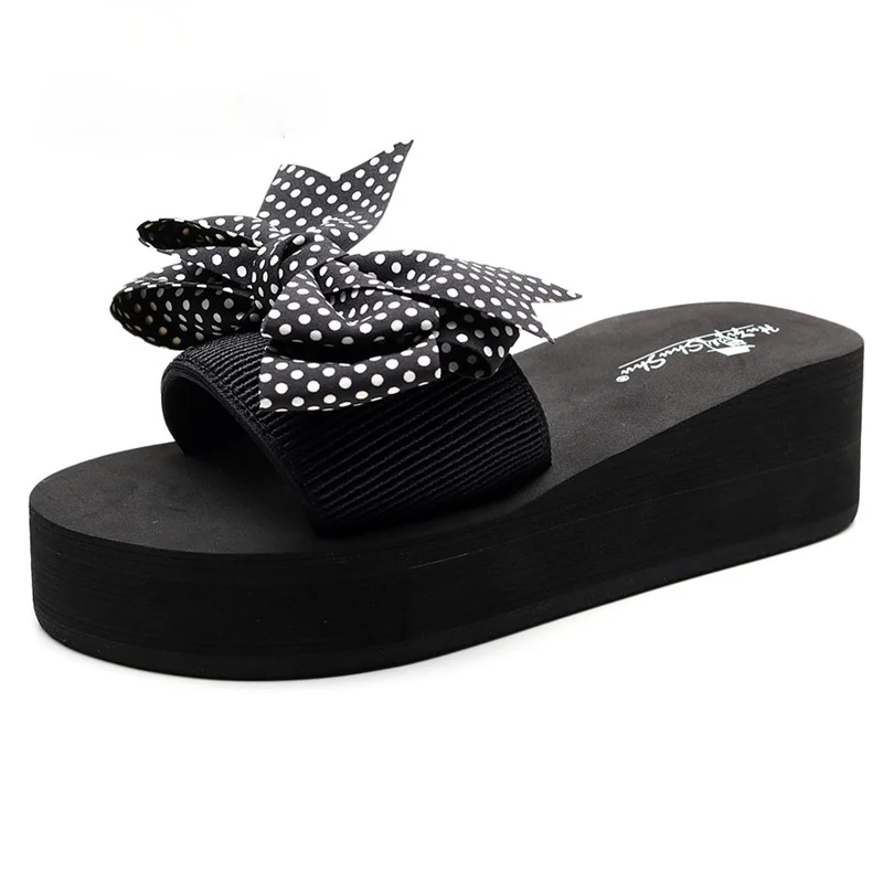 Summer Sandals Women's Shoes Bow Knot Sandals Slippers Slope Round Point High Heel Non-Slip Outdoor All-match Beach Flip-flops
Summer Sandals Women's Shoes Bow Knot Sandals Slippers Slope Round Point High Heel Non-Slip Outdoor All-match Beach Flip-flops