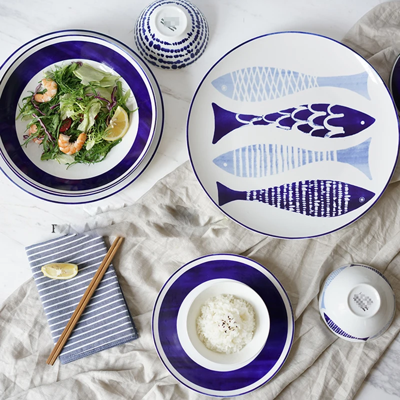 Nordic Style Dinner Plates Service De Table Assiette Blue Cake Trays Western Steak Tray Handcraft Ceramics Dishes Kitchen Plate
Nordic Style Dinner Plates Service De Table Assiette Blue Cake Trays Western Steak Tray Handcraft Ceramics Dishes Kitchen Plate