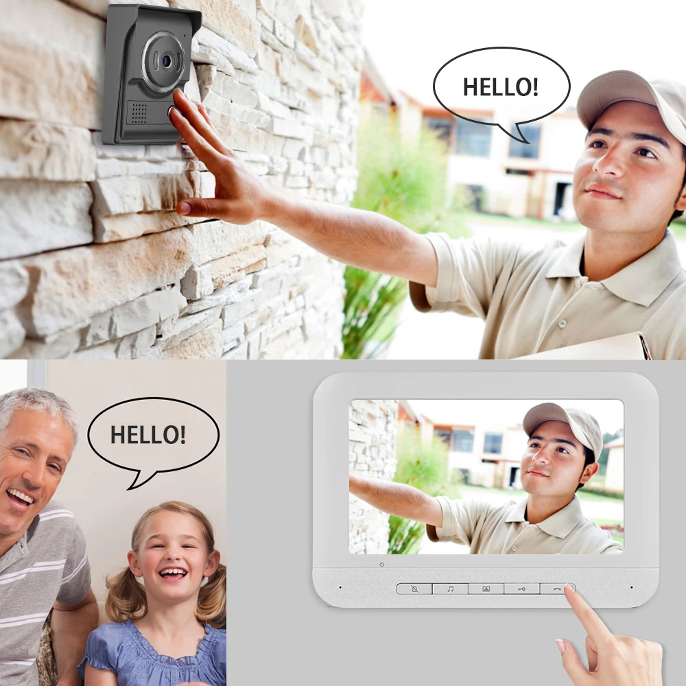 YobangSecurity Video Door Intercom 7 Inch Monitor Wired Video Doorbell Door Phone Visual Speakerphone Intercom Entry System KIT
YobangSecurity Video Door Intercom 7 Inch Monitor Wired Video Doorbell Door Phone Visual Speakerphone Intercom Entry System KIT