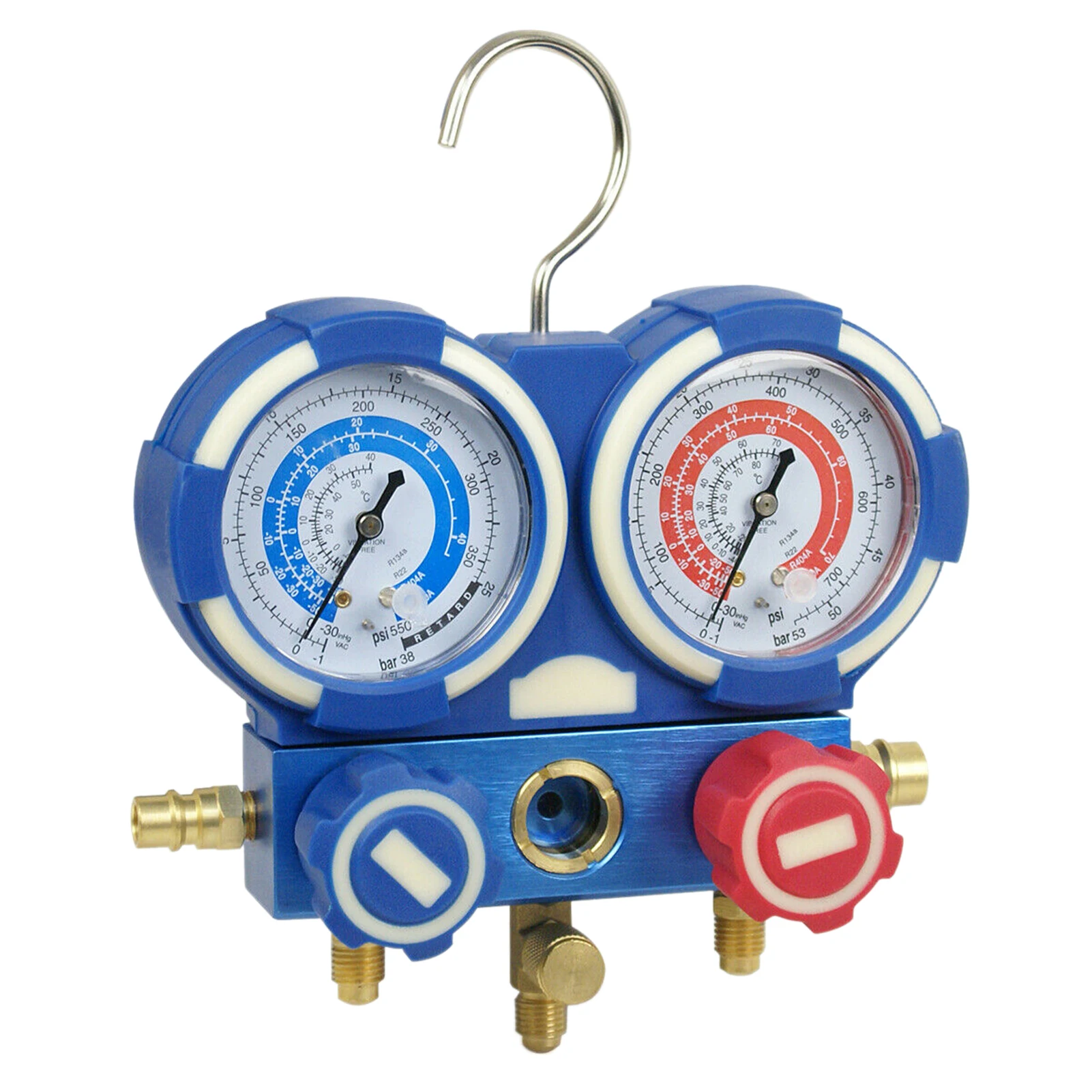 Air Refrigeration Gauge Kit with 4ft Hose Automotive AC Manifold Gauge Set for R134a R410a R22
Air Refrigeration Gauge Kit with 4ft Hose Automotive AC Manifold Gauge Set for R134a R410a R22