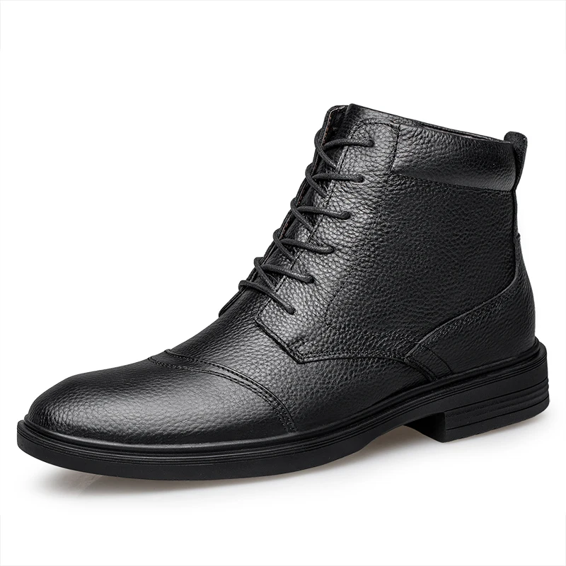 Luxury Brand Men Genuine Leather Ankle Boots Mens Winter with Fur Warm Shoes Top High Concise Casual Black Elegant Business Boot
Luxury Brand Men Genuine Leather Ankle Boots Mens Winter with Fur Warm Shoes Top High Concise Casual Black Elegant Business Boot