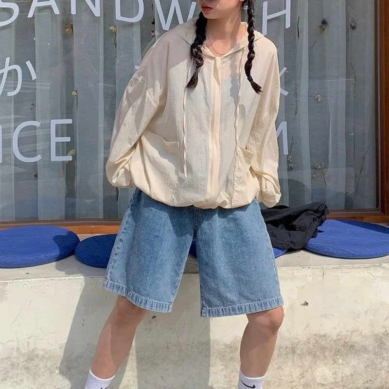 Women Shorts Straight Vintage Ins Fashion Knee-length High Waist Harajuku Leisure BF Loose Simple All-match Chic Korean Style
Women Shorts Straight Vintage Ins Fashion Knee-length High Waist Harajuku Leisure BF Loose Simple All-match Chic Korean Style