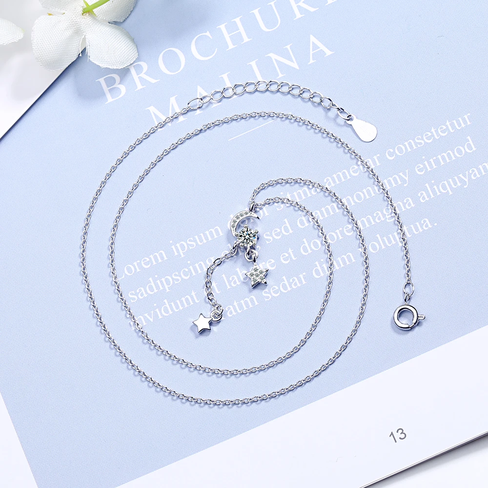 Real 925 Sterling Silver Sweet INS Star Moon Tassel Pendant Clavicle Choker Necklace For Women S925 Jewelry DA1743
Real 925 Sterling Silver Sweet INS Star Moon Tassel Pendant Clavicle Choker Necklace For Women S925 Jewelry DA1743