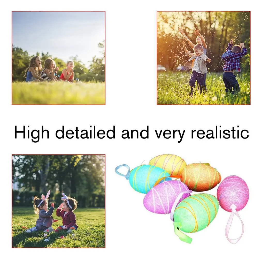 6pcs Easter Colored Eggs Foam Diy Egg Interesting Home Decorations Handicrafts With Lanyard For Easter Random Color
6pcs Easter Colored Eggs Foam Diy Egg Interesting Home Decorations Handicrafts With Lanyard For Easter Random Color