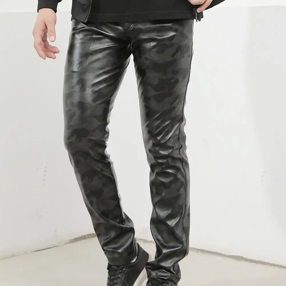Men Pants Ankle Leather Trousers Terrific Solid Color Slim Pencil Pants Male Trousers Autumn Winter
Men Pants Ankle Leather Trousers Terrific Solid Color Slim Pencil Pants Male Trousers Autumn Winter