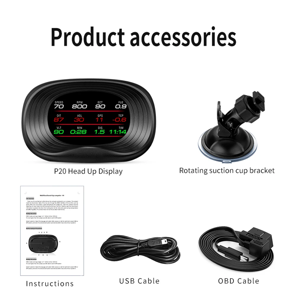 WiiYii P20 HUD OBD2 Head Up Display car GPS+OBD gauge Digital Speedometer Projector Turbo Oil Temp car Electronic
WiiYii P20 HUD OBD2 Head Up Display car GPS+OBD gauge Digital Speedometer Projector Turbo Oil Temp car Electronic