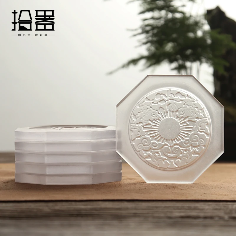 Glass kungfu tea cup holder coaster tea ceremony tea set accessories heat insulation master cup holder plate small meal mat anti
Glass kungfu tea cup holder coaster tea ceremony tea set accessories heat insulation master cup holder plate small meal mat anti