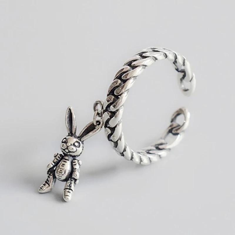 S925 Sterling Silver Fashion Retro Pendant Rabbit Tassel Rings Cute Bunny Animal Vintage Adjustable Ring For Women Jewelry Gifts
S925 Sterling Silver Fashion Retro Pendant Rabbit Tassel Rings Cute Bunny Animal Vintage Adjustable Ring For Women Jewelry Gifts
