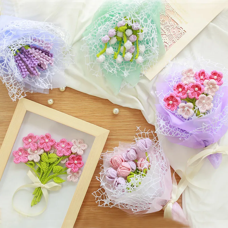 Handmade DIY Wool Flowers Bunch Knitting Set Tulip Lavender Artificial Crochet Flower Bunch Knit Material Bag
Handmade DIY Wool Flowers Bunch Knitting Set Tulip Lavender Artificial Crochet Flower Bunch Knit Material Bag