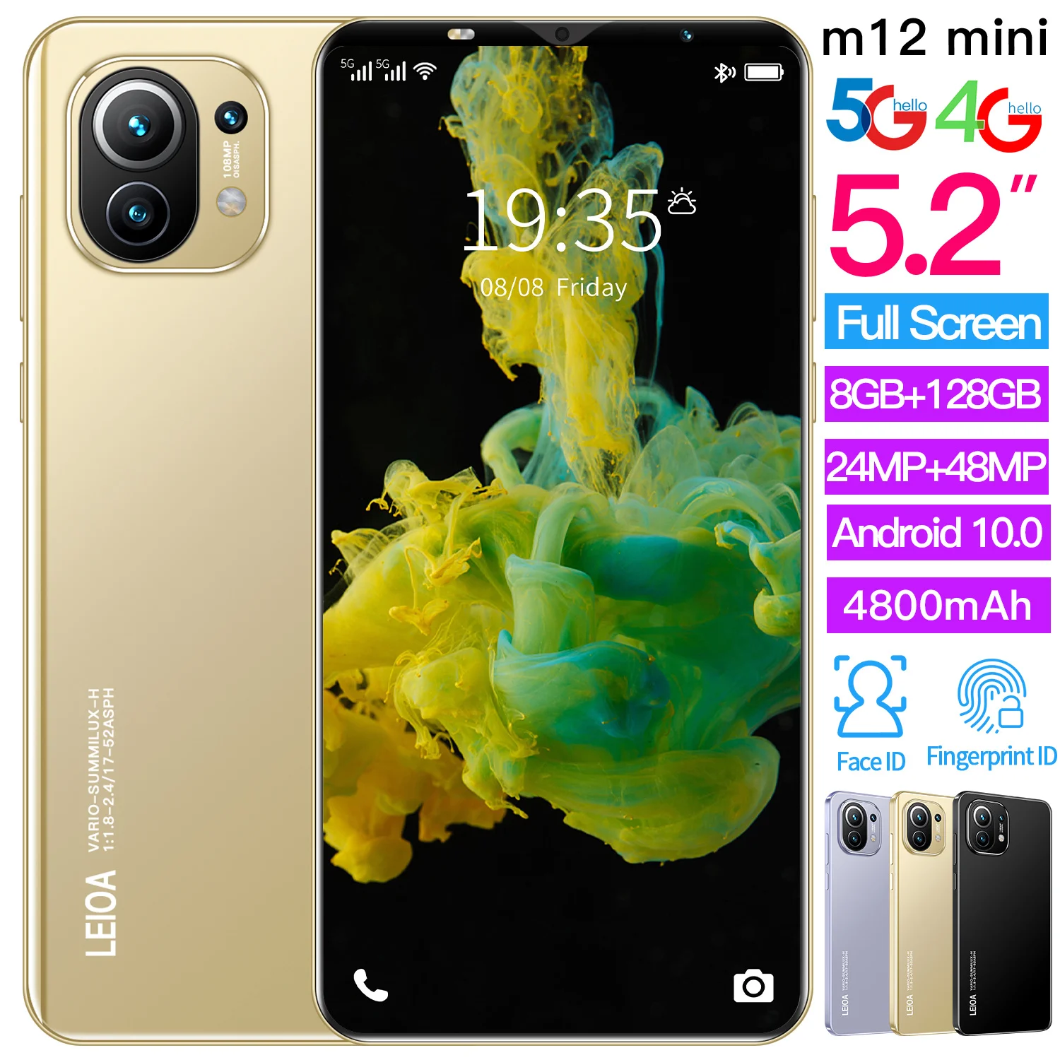 New Arrival 2021 M12mini 5.2 Inch Fingerprint Unlock Dual SIM Andriod Phone 2021 New Global 4800mAh Deca Core Smart Phone
New Arrival 2021 M12mini 5.2 Inch Fingerprint Unlock Dual SIM Andriod Phone 2021 New Global 4800mAh Deca Core Smart Phone
