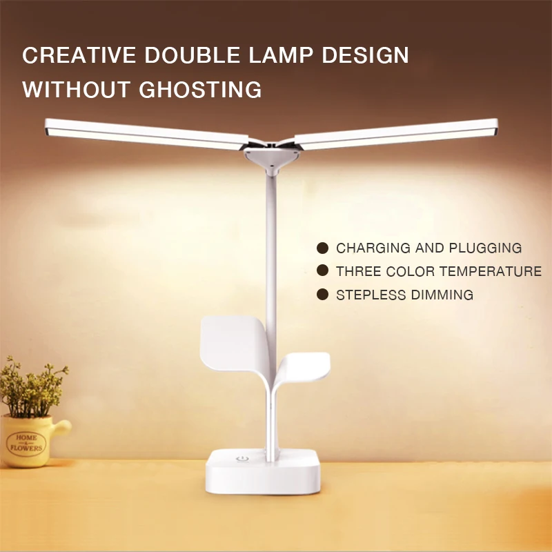 Table Lamp LED USB Charging Desk Lamp With Clip Bendable Eye Protection Bright Double Head Touch Dimming Light Phone Holder
Table Lamp LED USB Charging Desk Lamp With Clip Bendable Eye Protection Bright Double Head Touch Dimming Light Phone Holder